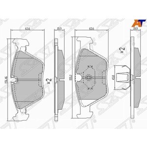 Колодки тормозные перед BMW X3 E83/3 E46 SAT БМВ 3 серии