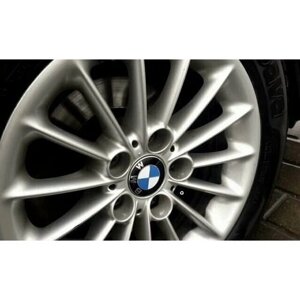 Колпачки на диски BMW/Эмблема заглушка ЦО/Крышка для ступицы автомобиля БМВ 56 мм/4 шт/цвет черный
