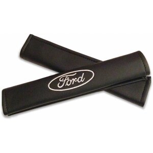 Комплект чехлов на ремень безопасности из экокожи и вышивкой для Ford (форд)