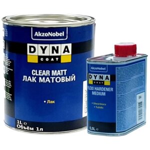 Комплект (лак, отвердитель для лака) Dynacoat Clear Matt + Flexi Hardener Medium 1000 мл 500 мл