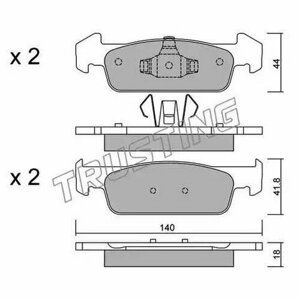 Комплект передних тормозных колодок Trusting 9911