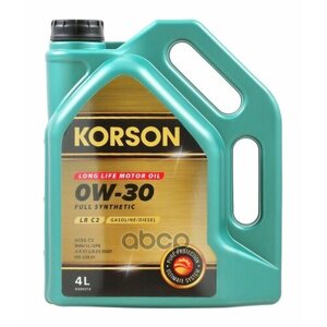 Korson 0W-30 Full Synthetic Lr C2 4Л (Синт. Мотор. Масло.)