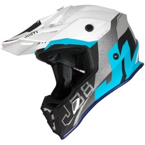 Кроссовый шлем JUST1 J38 Korner, синий/белый матовый L