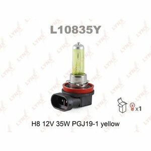 Лампа 12v h8 35w pgj19-1 lynxauto yellow 1 шт. картон l10835y