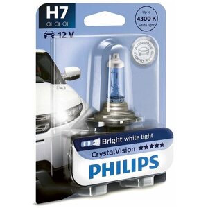 Лампа автомобильная галогенная Philips CrystalVision 12972CVB1 H7 55W PX26d 4300K 1 шт.