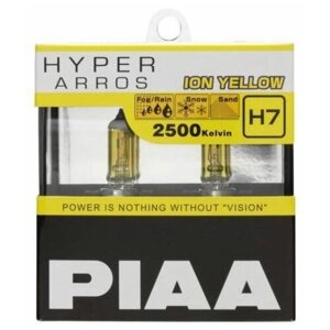 Лампа автомобильная галогенная PIAA Hyper Arros Ion Yellow (HE-993Y-H7) H7 12V 55W PX26d 2500K 2 шт.