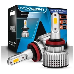 Лампа автомобильная светодиодная Novsight N12Y-H11 9-32V 36W PGJ19-1/2/3 3000K 2 шт.
