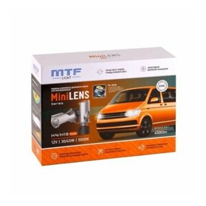 Лампы автомобильные светодиодные H4/H19 MTF Light серия MiniLENS LED 12V 30-45W 4500lm 5500K (комплект 2 шт.) MH4K5