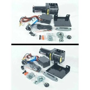 Лебедка электрическая 12V Electric Winch 4000lbs / 1814 кг с стальным тросом