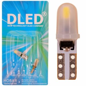 LED автомобильная лампа T5 - 2 SMD 3014 (Желтая) (10 шт.)