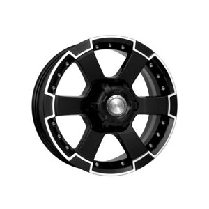 Литые колесные диски КиК (K&K) М56 7x16 6x139.7 ET20 D110.1 Чёрный глянцевый с полированной лицевой частью (13535)