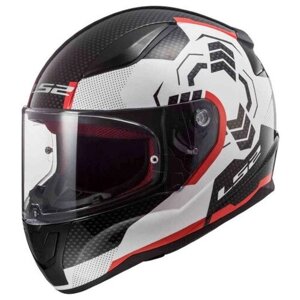 LS2 Шлем FF353 Rapid Ghost черно-бело-красный 2XL