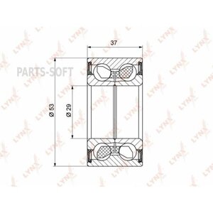 Lynxauto WB-1176 подшипник ступицы задний (с ABS, 37x29x53) подходит для FORD focus I 1.4-2.0 98-04 / fiesta V 1.25-1.6D 01-08 / fusion 1.25-1.6D 02, MAZDA 2(DY) 1.25-1.6 03 WB-1176