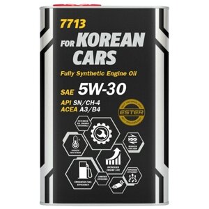 Mannol 7713 масло моторное синтетическое for korean cars 5W-30 O. E. M. for hyundai KIA API SN/SM/SL ACEA A3 1л metal