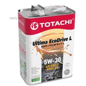 Масло моторное totachi ultima ecodrive l fully synthetic sn/cf 5w-30 синтетическое 4 л 4562374690929