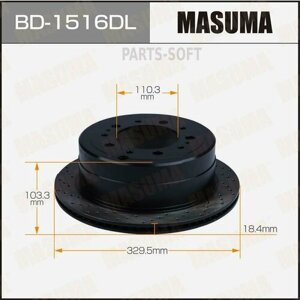 MASUMA BD-1516DL BD-1516DL_диск тормозной задний ! перфорированный\ Toyota Land Cruiser 100 4.2TD/4.7 98>