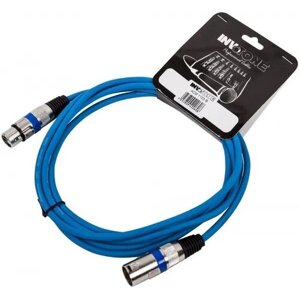 Микрофонный кабель invotone ACM1103/B XLR (м) - XLR (F) длина 3 м (синий)