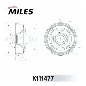 MILES барабан тормозной renault LOGAN/CLIO/megane (d 180mm)