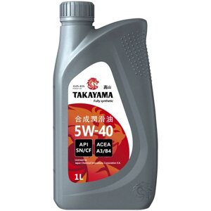 Минеральное моторное масло Takayama 5W-40 API SN/CF, 1 л, 1 шт.