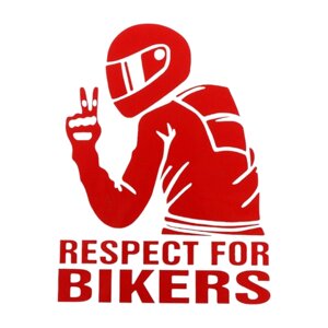 Мотонаклейка мото стикер наклейка для мотоцикла скутера мопеда квадроцикла автомобиля Respect For Bikers красная