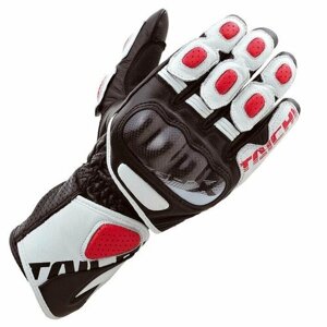 Мотоперчатки кожаные Taichi GP-X RACING White/Red, XXL