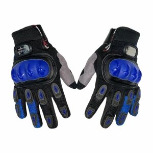 Мотоперчатки перчатки текстильные Pro Biker MCS-27 для мотоциклиста на мотоцикл скутер квадроцикл, черно-синие, L