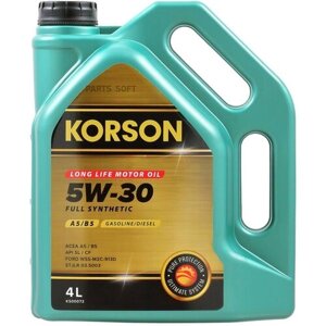 Моторное масло KORSON 5W-30 Синтетическое 4 л KS00072