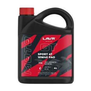 Моторное масло LAVR MOTO GT SPORT 4T 10W-40 API SN 4л (ln7728)