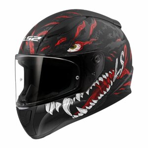 Мотошлем LS2 FF353 RAPID II KAIJU (матовый черно-красно-белый, M. BLACK RED WHITE, XS)