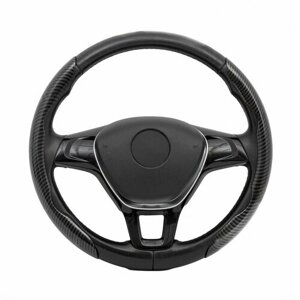 Накладки, оплетка (чехол) на руль Тойота Аурис (2012 - 2015) хэтчбек 5 дверей / Toyota Auris, Карбон, Черный