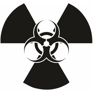 Наклейка на авто 15x14 Радиация biohazard