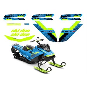 Наклейки BRP SKI-DOO summit X REV 175 синие/зеленые