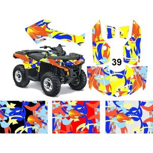 Наклейки на квадроцикл BRP Can-Am Outlander G1/G2 "Abstraction" желтые