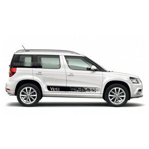 Наклейки полосы на борт Skoda Yeti (Шкода Йети) чёрные