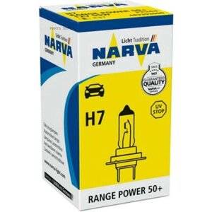 NARVA 483393000 ампа H7 Range Power 50+ 12V 55W PX26d NVA (упаковка Carton Box 1 )