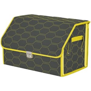 Органайзер-саквояж в багажник "Союз Премиум"размер L). Цвет: серый с желтой прострочкой Соты.