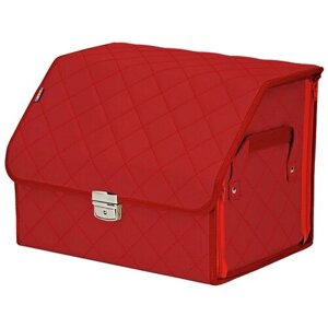 Органайзер-саквояж в багажник "Союз Премиум"размер M). Цвет: красный с красной прострочкой Ромб.
