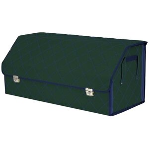 Органайзер-саквояж в багажник "Союз Премиум"размер XXL). Цвет: зеленый с синей прострочкой Ромб.