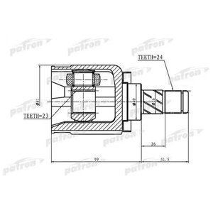 Patron PCV1412 шрус внутренний 24x40x23 nissan primera P12 01-07