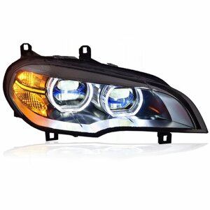 Передние фары БМВ Х5 Е70 2007-2014 V5 type, комплект: Л+П, полностью LED, ДХО, арт: MF-HL-000771