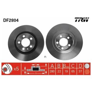 Передний тормозной диск Trw DF2804