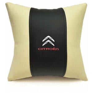 Подушка декоративная Auto Premium "Citroen", цвет: черный, бежевый