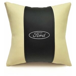 Подушка декоративная Auto Premium "FORD", цвет: черный, бежевый