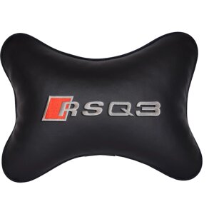 Подушка на подголовник экокожа Black с логотипом автомобиля AUDI RSQ3