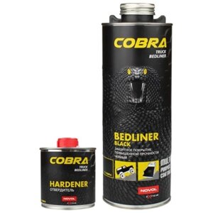 Покрытие для кузова NOVOL "COBRA Truck Bedliner", защитное, черное, 600 мл + 200 мл