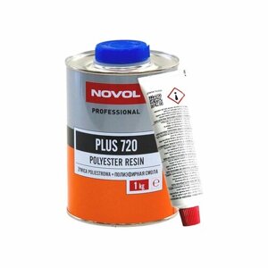 Полиэфирная смола Novol Plus 720 Polyester Resin 1 кг. с отвердителем 50 г.
