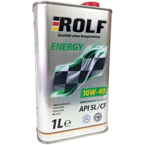 Полусинтетическое моторное масло ROLF Energy 10W-40 SL/CF, 1 л, 1 шт.