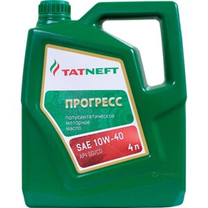 Полусинтетическое моторное масло Татнефть Прогресс 10W-40, 4 л, 1 шт.