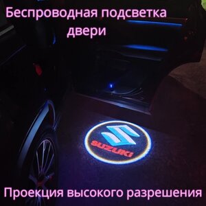 Проекция логотипа авто/Беспроводная подсветка логотипа SUZUKI на двери/Светильник высокого разрешения с двери авто (1 шт.)