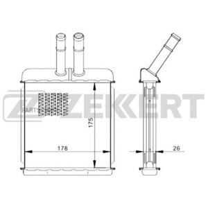 Радиатор отоп. Daewoo Lanos (KLAT) 97-Nubira (KLAJ) 97-Leganza (KLAV) 97- ZEKKERT mk5038 - Zekkert арт. mk5038